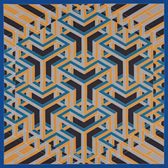 A variation of the Hermès scarf `Carré cube` first edited in 2013 by `Henri d'Origny`