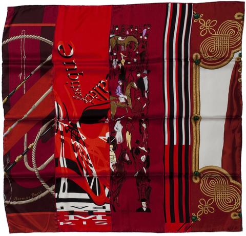A variation of the Hermès scarf `Carré en carrés calèche élastique` first edited in 2005 by `Barret`