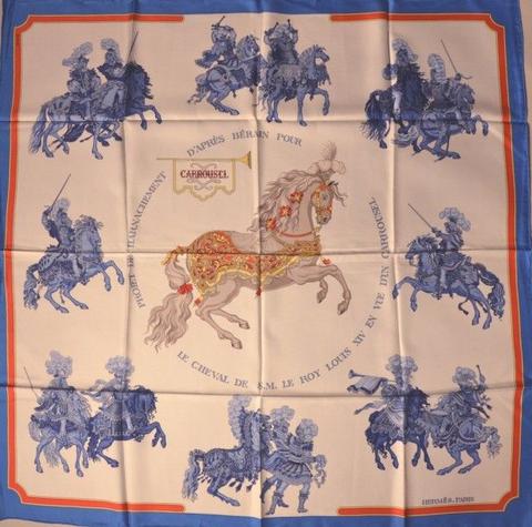 A variation of the Hermès scarf `Carrousel` first edited in 1984 by `Christiane Vauzelles`
