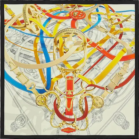 A variation of the Hermès scarf `Cavalcadour voltigeur` first edited in 2020 by `Octave Marsal`, `Henri d'Origny`, `Oliver Dickson`