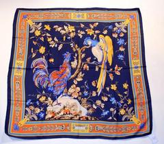A variation of the Hermès scarf `Chanteclair II` first edited in 1974 by `Maurice Tranchant`