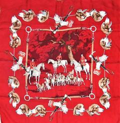 A variation of the Hermès scarf `Chasse à courre ` first edited in 1950 by `Hugo Grygkar`