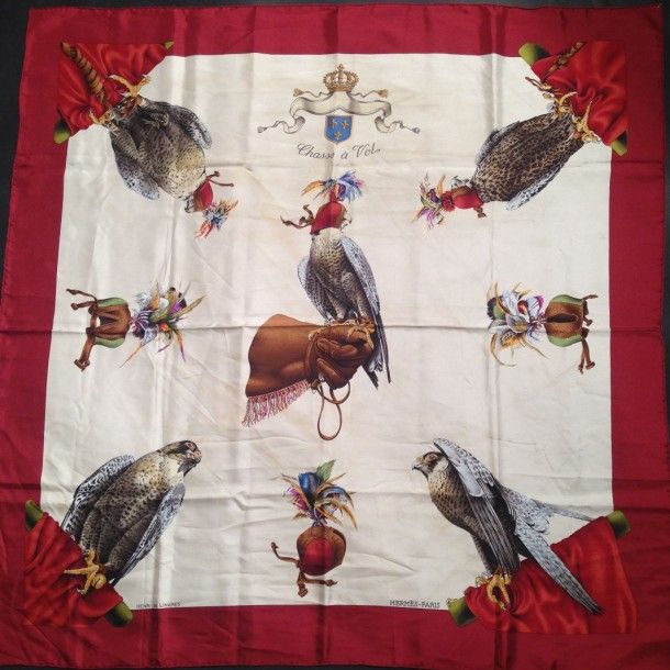 Chasse à vol red - Hermès Scarf Details | Scarf Sage