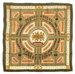 A variation of the Hermès scarf `Châteaux-jardins` first edited in 1963 by `Christiane Vauzelles`