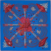 A variation of the Hermès scarf `Chemins de corail` first edited in 2020 by `Annie Faivre`
