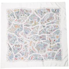 A variation of the Hermès scarf `Chemins de garrigue` first edited in 2006 by `Christine Henry`