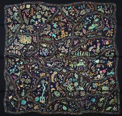 A variation of the Hermès scarf `Chemins de garrigue` first edited in 2006 by `Christine Henry`