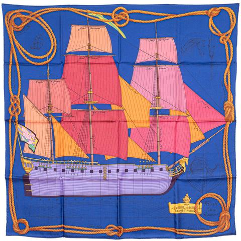 A variation of the Hermès scarf `Cheval de mer` first edited in 2012 by `Christian Renonciat`