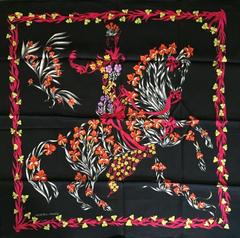 A variation of the Hermès scarf `Cheval fleuri` first edited in 1964 by `Henri d'Origny`