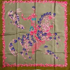 A variation of the Hermès scarf `Cheval fleuri` first edited in 1964 by `Henri d'Origny`
