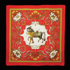 A variation of the Hermès scarf `Cheval turc ` first edited in 1970 by `Christiane Vauzelles`
