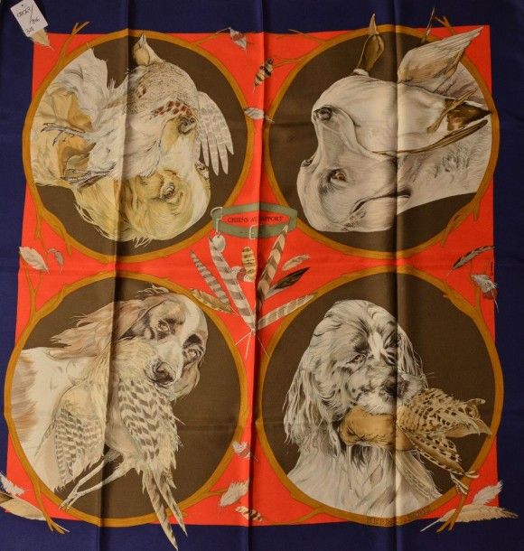 Chiens au rapport orange - Hermès Scarf Details | Scarf Sage