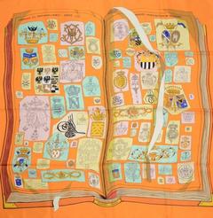 A variation of the Hermès scarf `Chiffres et monogrammes ` first edited in 1962 by `Lise Coutin`