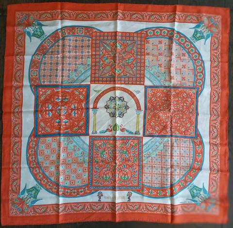 A variation of the Hermès scarf `Ciels byzantins` first edited in 2015 by `Julie Abadie`