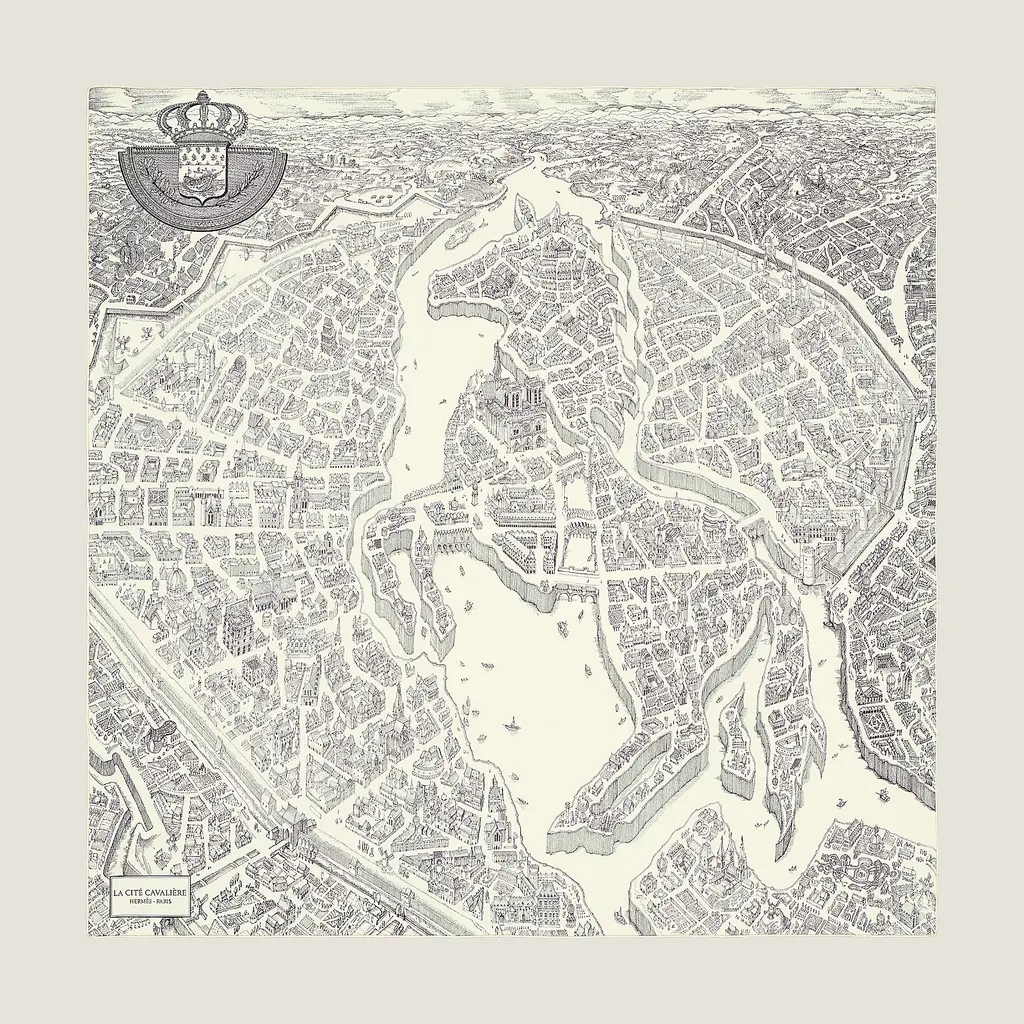 新品未使用　HERMES La Cite Cavaliere La cité cavalière blue - Hermès Scarf Details | Scarf Sage