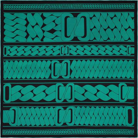 A variation of the Hermès scarf `Clic, c'est noué` first edited in 2015 by `Florence Manlik`
