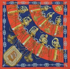 A variation of the Hermès scarf `Cliquetis ` first edited in 1972 by `Julie Abadie`
