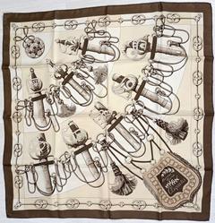 A variation of the Hermès scarf `Cliquetis` first edited in 1972 by `Julie Abadie`