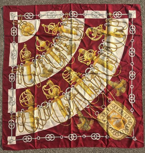 Hermès Cliquetis scarf in red by Julie Abadie, 1972