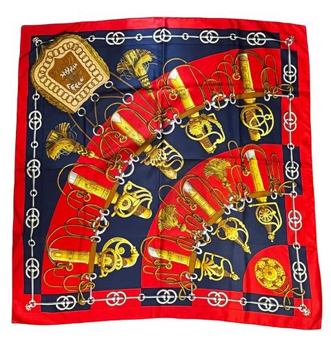 Hermès Cliquetis scarf in red by Julie Abadie, 1972