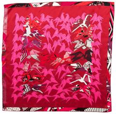 A variation of the Hermès scarf `Cocottes de soie` first edited in 2009 by `Anamorphèe`