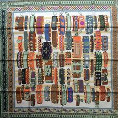 A variation of the Hermès scarf `Colliers de chiens ` first edited in 2013 by `Virginie Jamin`