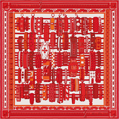 A variation of the Hermès scarf `Colliers de chiens` first edited in 2013 by `Virginie Jamin`