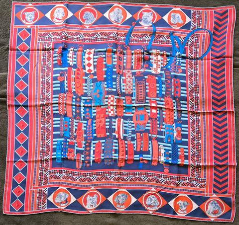A variation of the Hermès scarf `Colliers de chiens` first edited in 2013 by `Virginie Jamin`