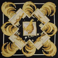 A variation of the Hermès scarf `Combats de coqs ` first edited in 1954 by `Hugo Grygkar`