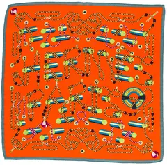 A variation of the Hermès scarf `Cordages` first edited in 1970 by `Pierre Marie`