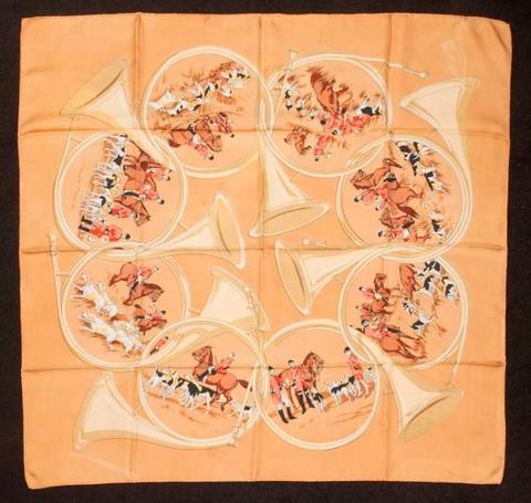 A variation of the Hermès scarf `Cors de chasse ` first edited in 1951 by `Hugo Grygkar`