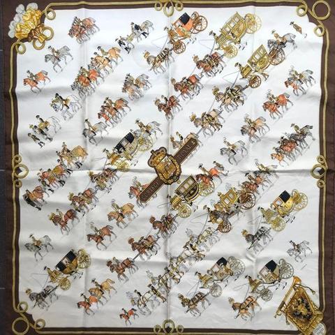 A variation of the Hermès scarf `Cortège royal ` first edited in 1968 by `Philippe Ledoux`