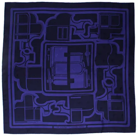 A variation of the Hermès scarf `Les coupés tatouage` first edited in 2020 by `Françoise De La Perriere`