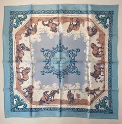 A variation of the Hermès scarf `Courbettes et cabrioles ` first edited in 1962 by `Françoise Façonnet`