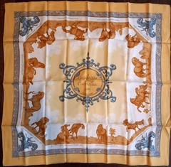 A variation of the Hermès scarf `Courbettes et cabrioles` first edited in 1962 by `Françoise Façonnet`