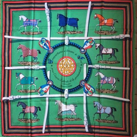 A variation of the Hermès scarf `Couvertures  et tenues de jour ` first edited in 1962 by `Jacques Eudel`