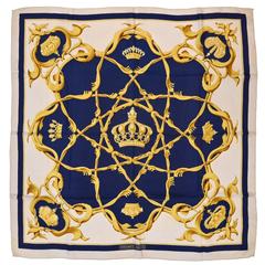 A variation of the Hermès scarf `Crown ` first edited in 1969 by `Julie Abadie`