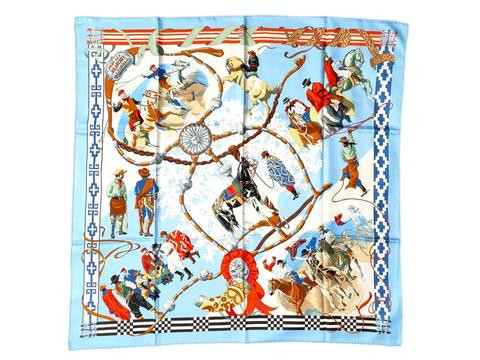 A variation of the Hermès scarf `Dans les branches de l'ombu ` first edited in 2005 by `Hubert de Watrigant`