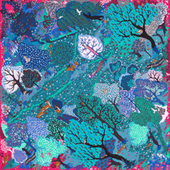 A variation of the Hermès scarf `Dans un jardin anglais` first edited in 2015 by `Alice Shirley`