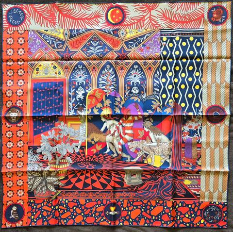 A variation of the Hermès scarf `La danse des amazones` first edited in 2000 by `Edouard Baribeaud`