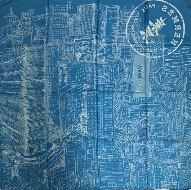 激レア／未使用品　HERMES　カレ90 de passage a Tokyo De passage à tokyo blue - Hermès Scarf Details | Scarf Sage
