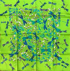 A variation of the Hermès scarf `Dragonflies ` first edited in 2016 by `Leigh P. Cook`