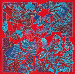 A variation of the Hermès scarf `Duels oniriques` first edited in 2019 by `Pierre Marie`