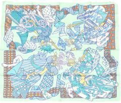 A variation of the Hermès scarf `Duels oniriques` first edited in 2019 by `Pierre Marie`