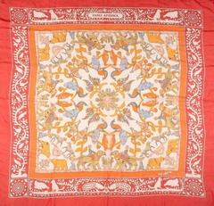 A variation of the Hermès scarf `Early america ` first edited in 1976 by `Françoise De La Perriere`