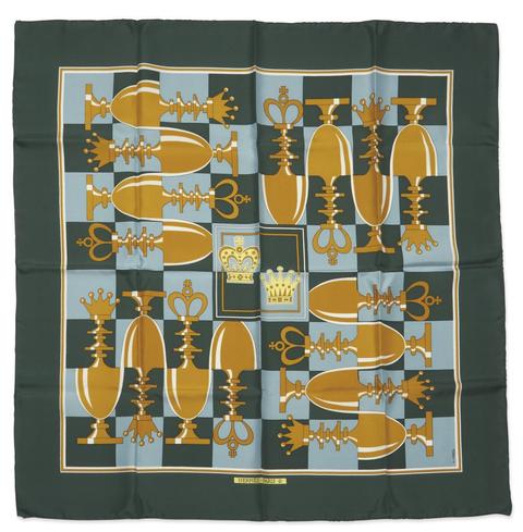 A variation of the Hermès scarf `Échiquier` first edited in 1975 by `Pierre Péron`