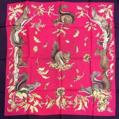 A variation of the Hermès scarf `Écureuils  ` first edited in 1966 by `Xavier de Poret`