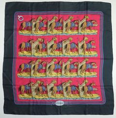 A variation of the Hermès scarf `Écuries ` first edited in 1947 by `Hugo Grygkar`