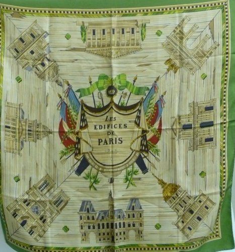 A variation of the Hermès scarf `Les édifices de paris ` first edited in 1957 by `Hugo Grygkar`