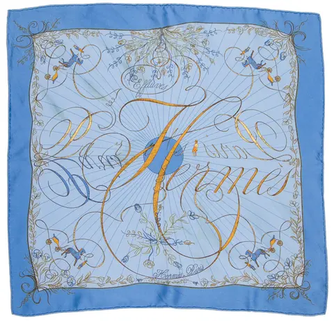 A variation of the Hermès scarf `Effluves` first edited in 2003 by `Zoè Pauwels`